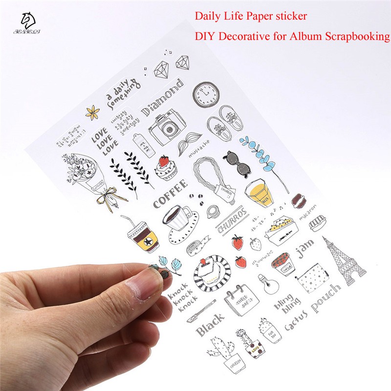 

INDORETAIL | Hot Sale Kehidupan Sehari-hari Kertas stiker DIY lucu Korea Dekoratif untuk Album