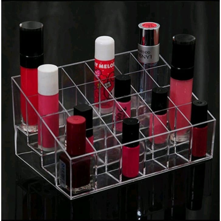 Rak lipstik kutek 24 skat akrilik rak kuas makeup kosmetik