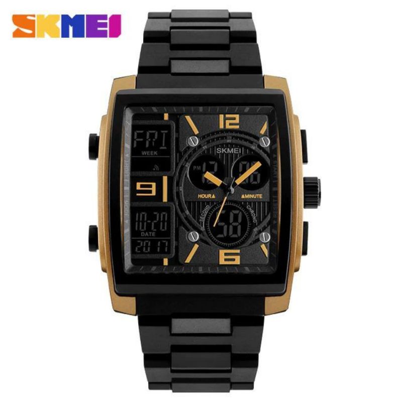 [COD] 1274 Jam Tangan Pria Digital Analog Stainless Steel Anti Air