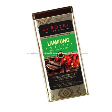 JJ Royal Lampung Robusta 200gr Kopi Bubuk Lampung Ground Kemasan Kaleng Coffee JJroyal Sweet Toasty Light Jeje Royal  Coffee