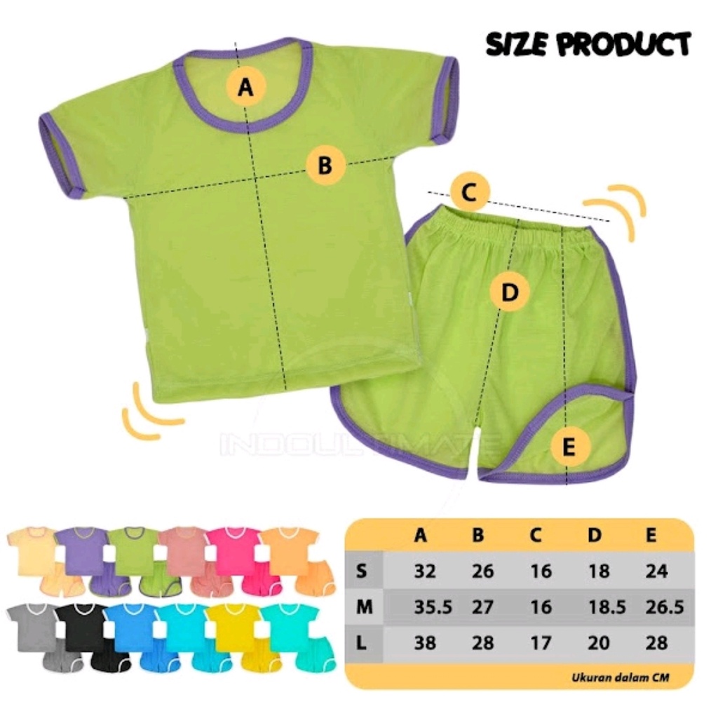 Setelan Baju Bayi Anak Balita ( S, M, L, XL) Baju Anak Bayi Kaos Balita Polos Unisex Setelan Gemes Baju Bayi Balita Baju Lengan Pendek dan Celana Pendek