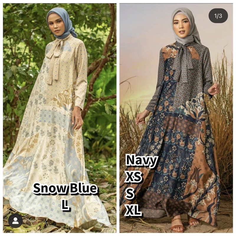 Ottoman dress heavenlights hl (Navy xs s xl Snowblue l