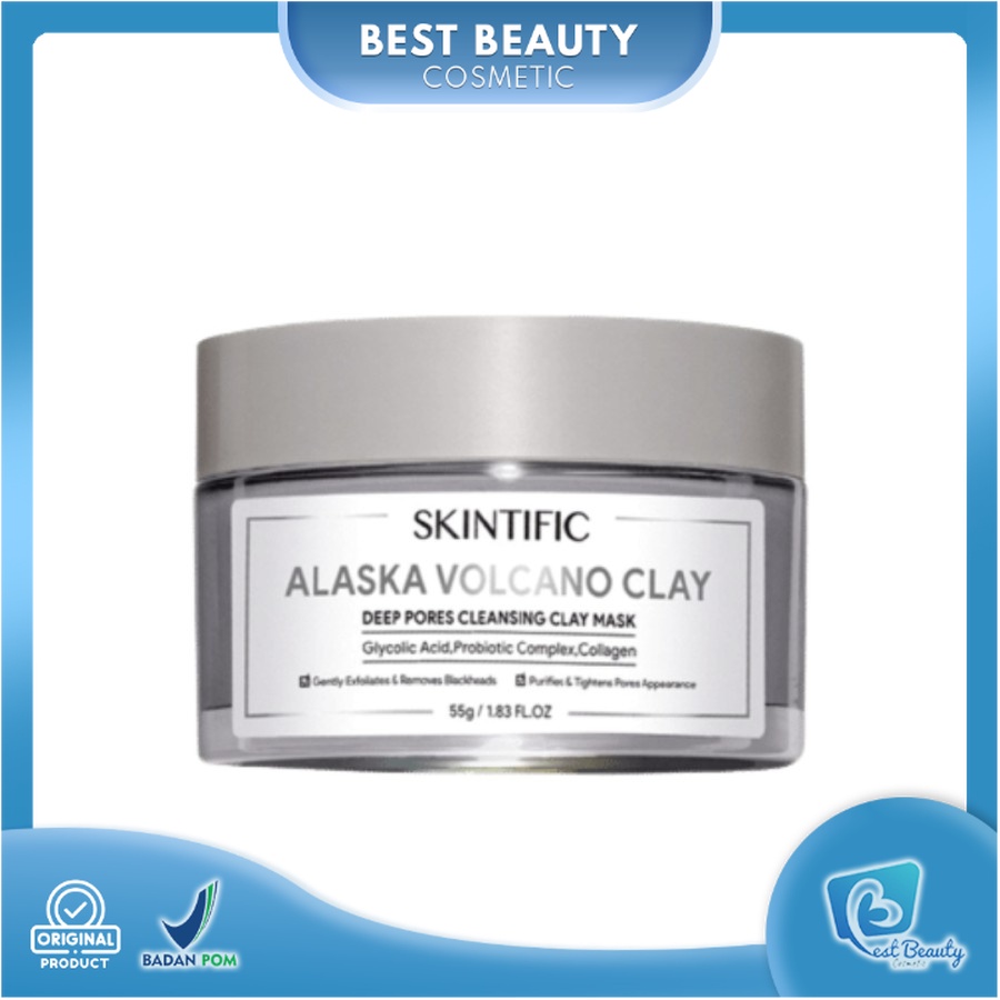 ★ BB ★  SKINTIFIC Alaska Volcano Clay Mask Deep Pores Cleansing Mud Mask 55g [BPOM]