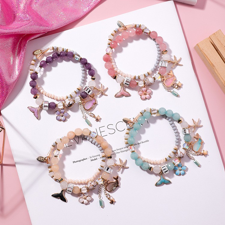 XiaoboACC Bunga Starfish Vintage Resort Angin Gelang Ekor Ikan Paus