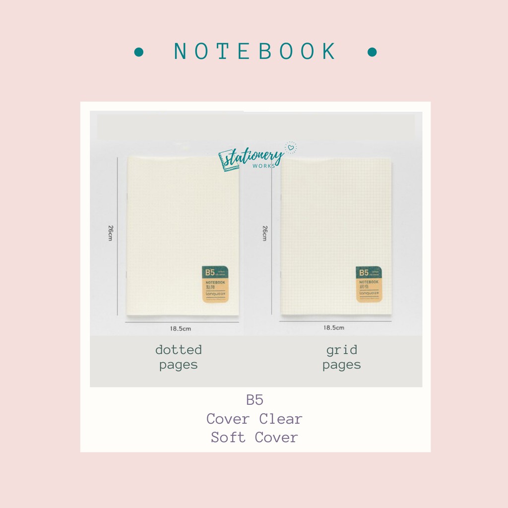 

Notebook B5 soft cover clear transparan - buku tulis lettering