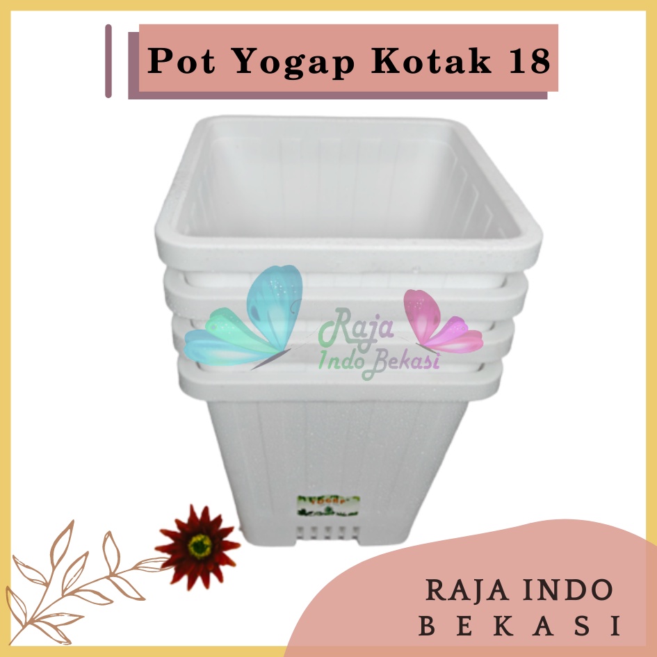 Rajaindobekasi Pot Yogap Kotak 18 Putih Pot Yogap 10 13 15 17 18 19 25 30 Pot Yogap Lusinan Pot Kotak Segi Pesegi Empat Panjang Tinggi