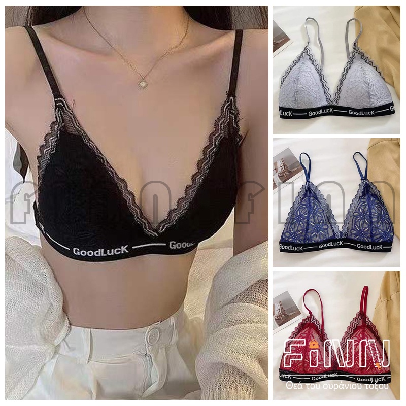 Bra Renda Push Up Tanpa Kawat Pakaian Dalam Wanita Import - Bra Renda Push Up