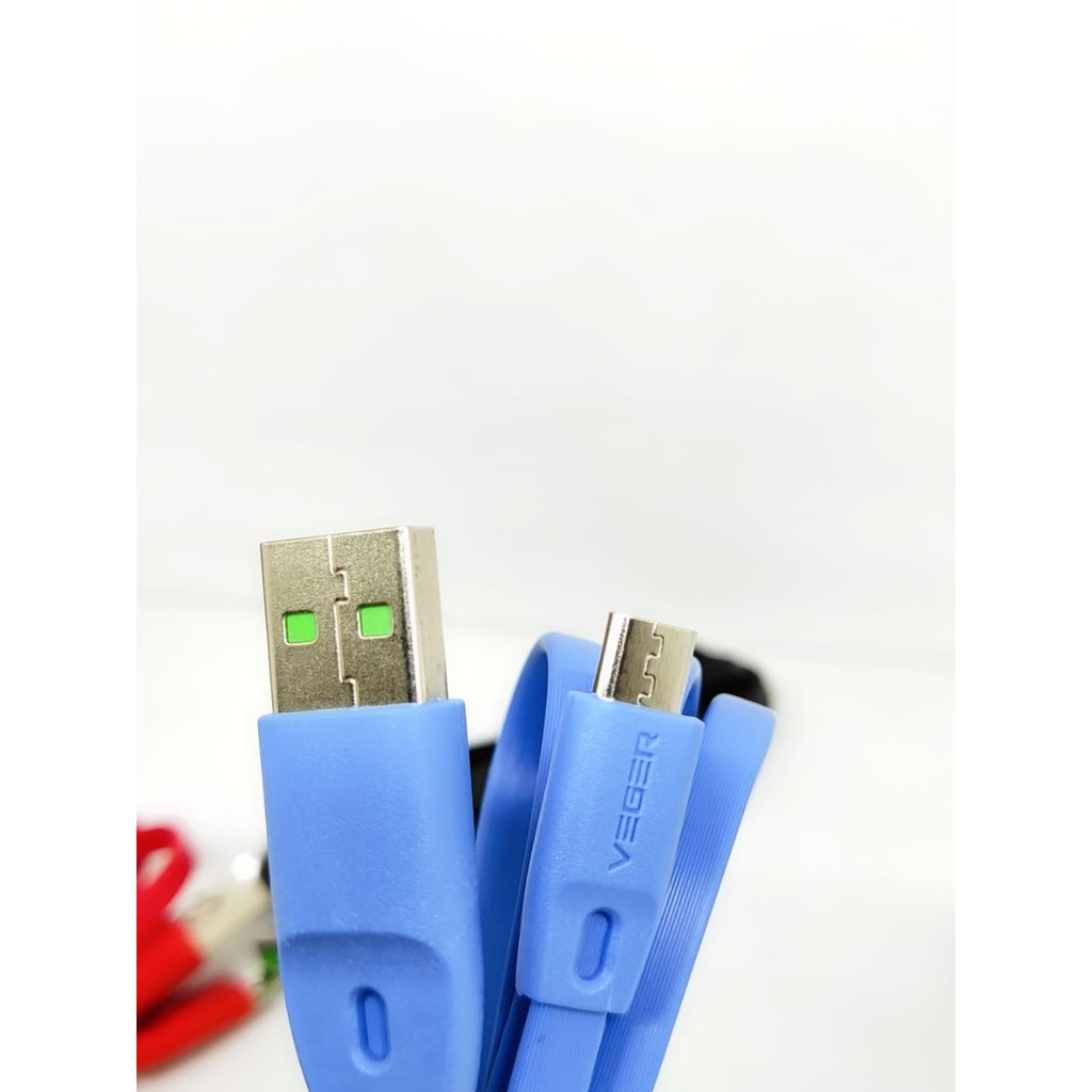 VEGER VP101 Data Cable Micro USB V8 2.4A Kabel Casan Fast Charging Flat Design