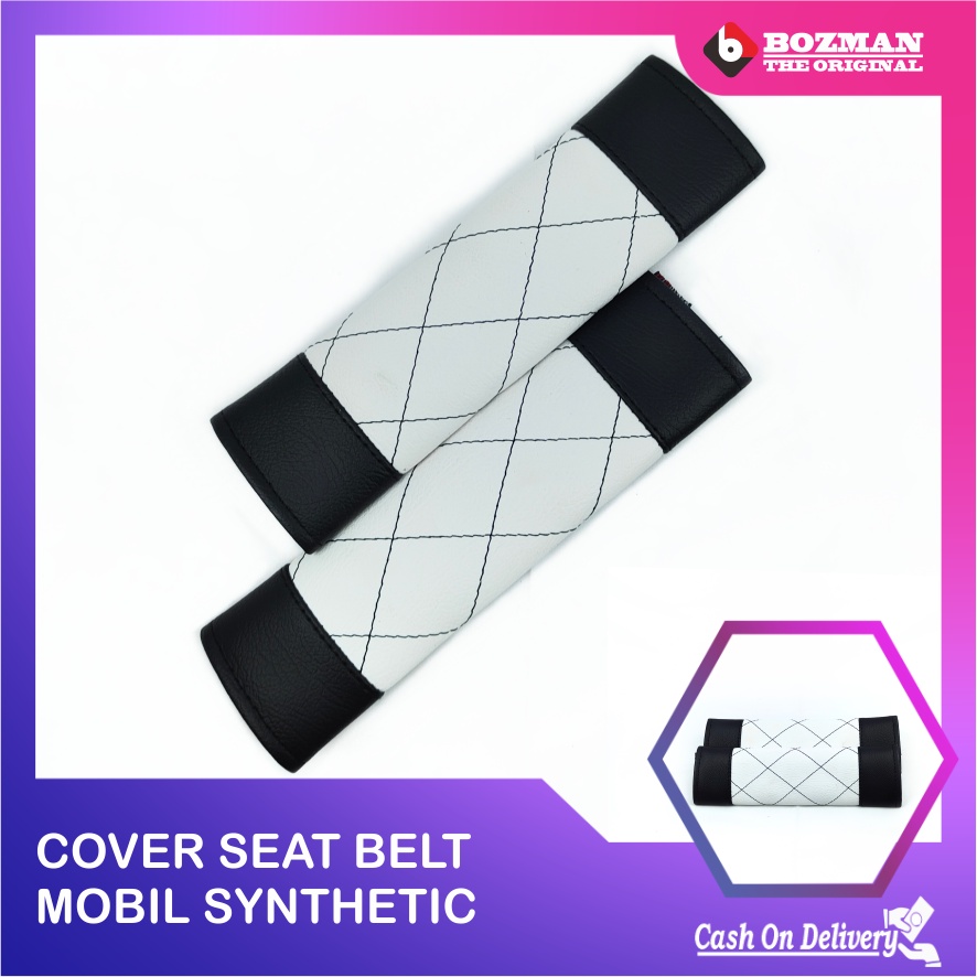 Cover Seat Belt Bahan Kulit Premium (Syntehtic Leather) Aksesories Mobil  Keamanan Safety Berkendara