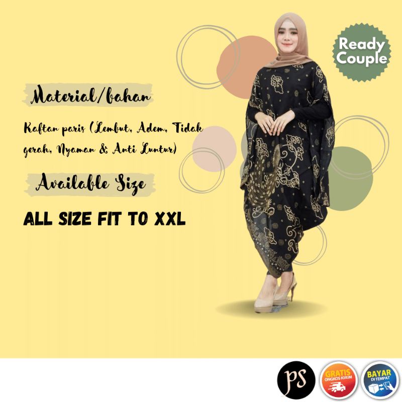 Dress Batik Wanita Premium Kaftan Batik Wanita Jumbo Modern Baju Kondangan Wanita Modern MERAK ABU