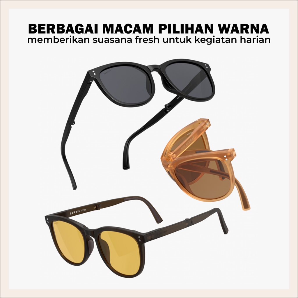 Kacamata Hitam Lipat Sunglasses Foldable Anti UV Pria Wanita Ringan Lentur （Free Hardcase)