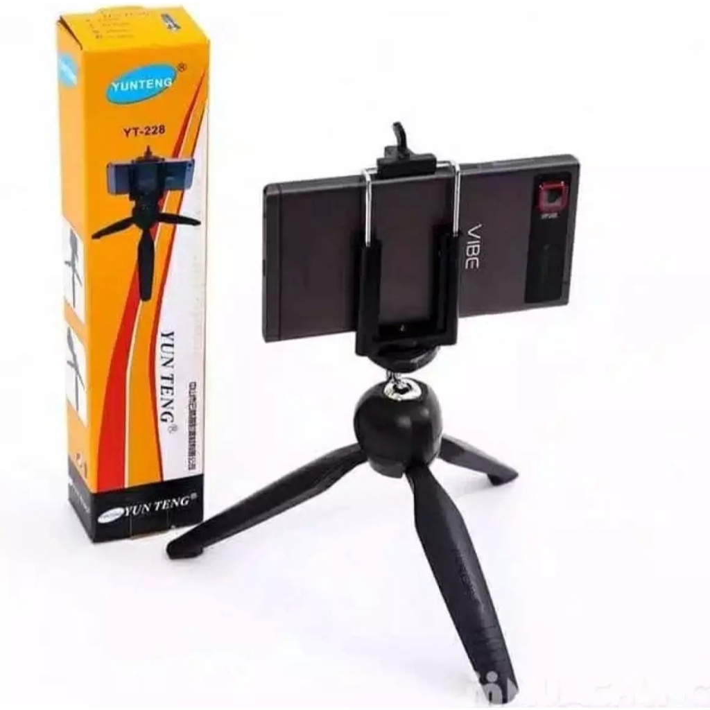 Tripod Mini Yunteng YT-288-DF 228 Mini Tripod Mount + Phone Holder Clip Desktop Self-Tripod-Mini Tripod Yunteng YT-228 Plus Holder U-Tripod Universal All Smartphone&amp;Camera