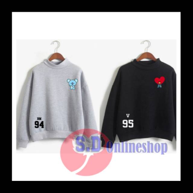 Sweater basic BTS BT21 CHARACTER + NAMA BIAS