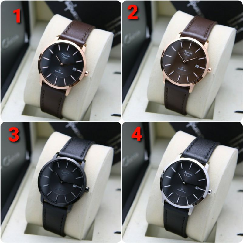 ORIGINAL GARANSI RESMI JAM TANGAN WANITA ALEXANDRE CHRISTIE CEWEK KULIT ALEXANDER CRISTIE AC 8653