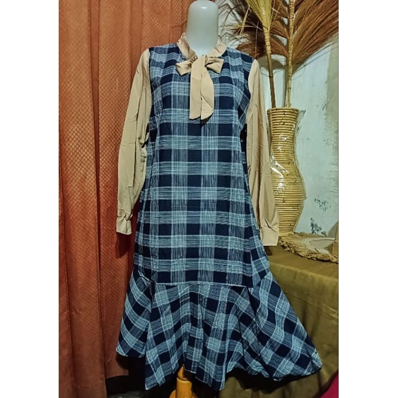 Dres Tunik kotak korean style