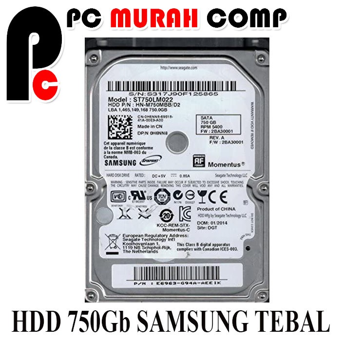 HARDISK INTERNAL LAPTOP 2,5INCH 750GB SAMSUNG TEBAL