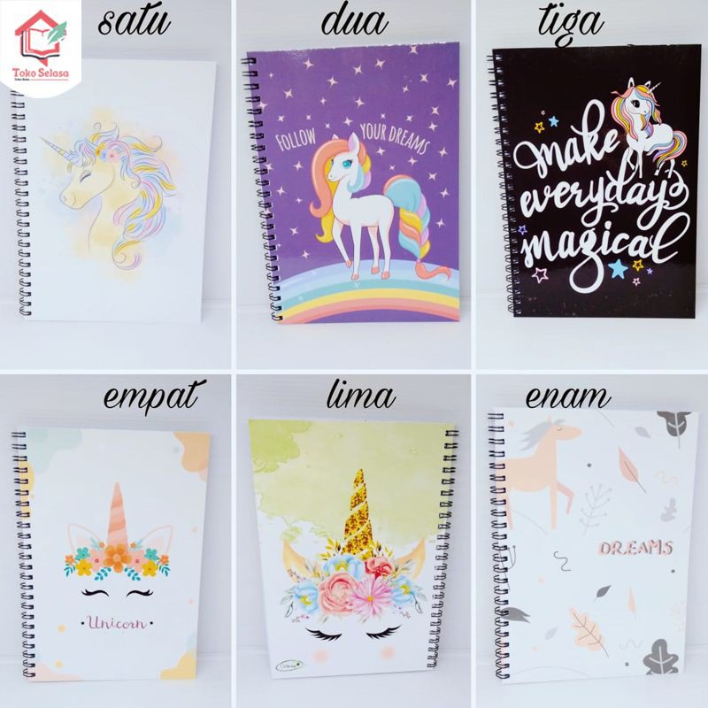 

Notebook A5 Unicorn Lucu / Notes Spirral / Notebook Custom Anti Air