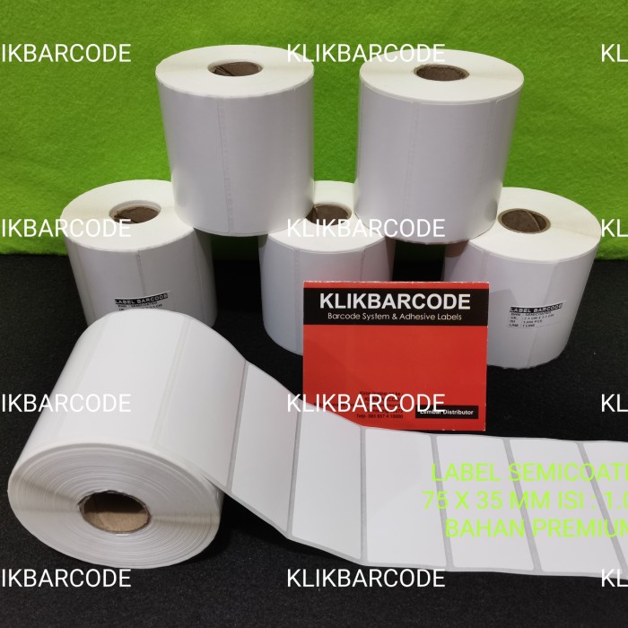 

BARCODE LABEL SEMICOATED 75 x 35 1LINE GAP CORE 1" (ISI 1.000 PCS)