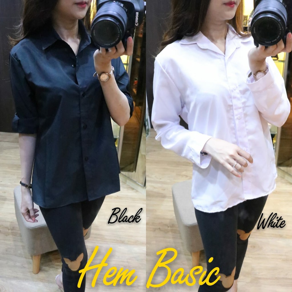 hem basic wb / kemeja basic / kemeja wanita / kemeja polos / kemeja / atasan wanita