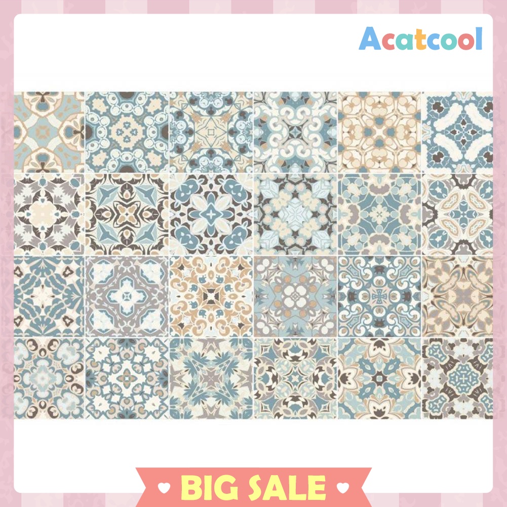 24pcs Waterproof Tiles Mosaic Wall Sticker Kitchen Bathroom Adhesive Decor