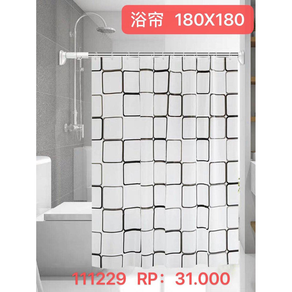 TIRAI KAMAR MANDI PVC/TIRAI SHOWER 180X180CM (71 X 71)