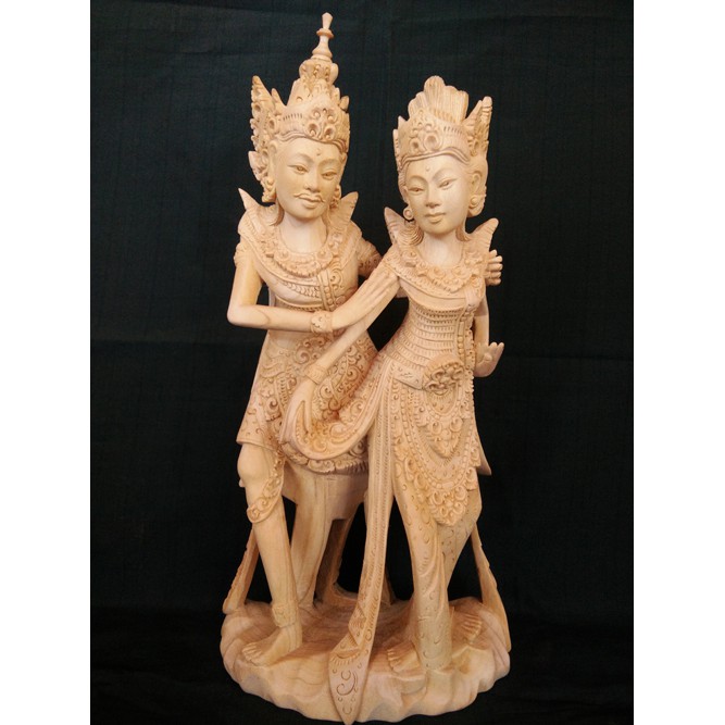 Ukiran patung Bali Rama Sita 30cm