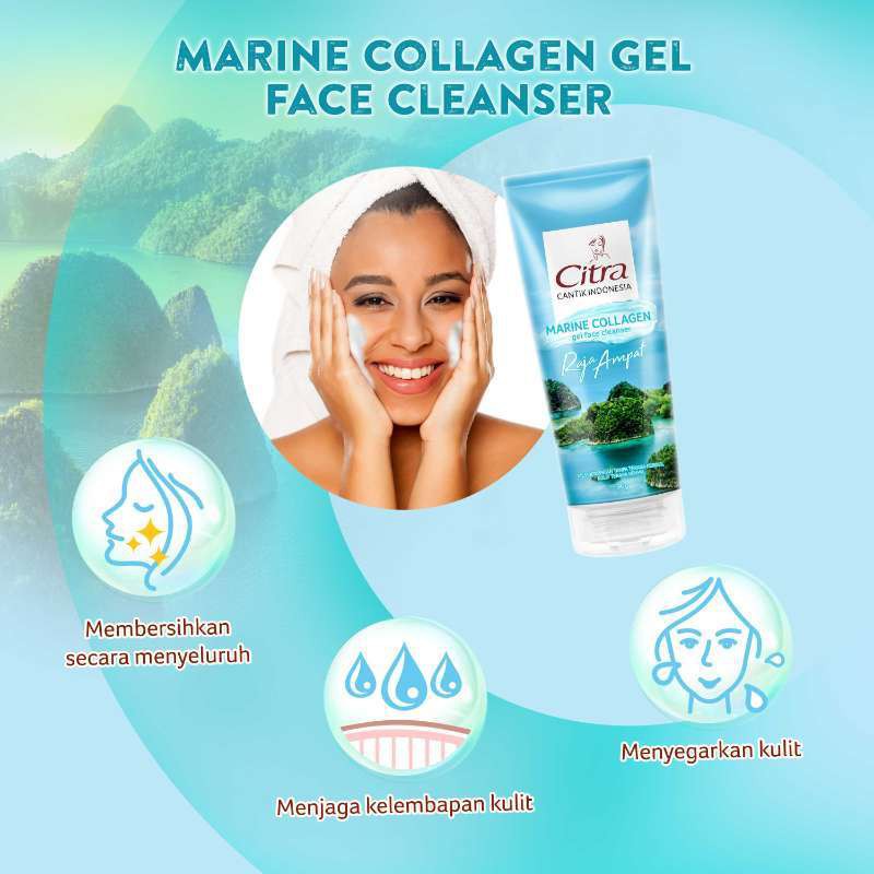 Citra Marine Collagen Gel Face Cleanser Raja Ampat Sabun Pembersih Wajah