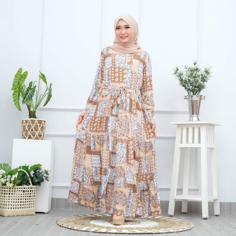 GAMIS RAYON VISCOSE-Gamis motif-gamis busui-Gamis ld 110-Gamis motif