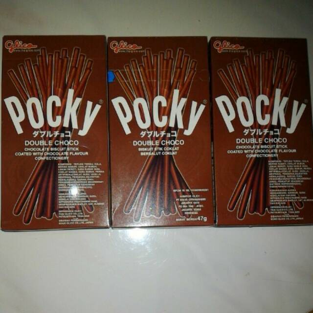 

Glico Pocky Double Choco Flavour Biskuit Stik Coklat dapat 3pcs