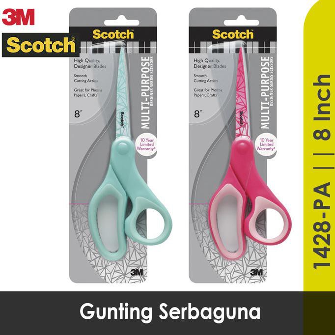 

✨BISA COD✨ Scotch 3M Gunting Serbaguna Aman dan Egronomis 8”, 1428-PA - Merah Muda