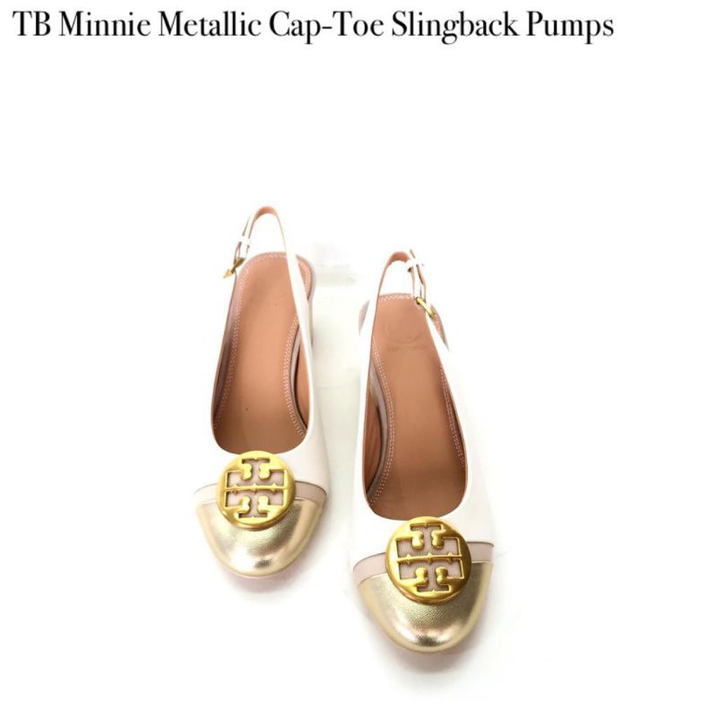 Tory Burch Classic Metal Stitching Round Buckle Sandals High Heels