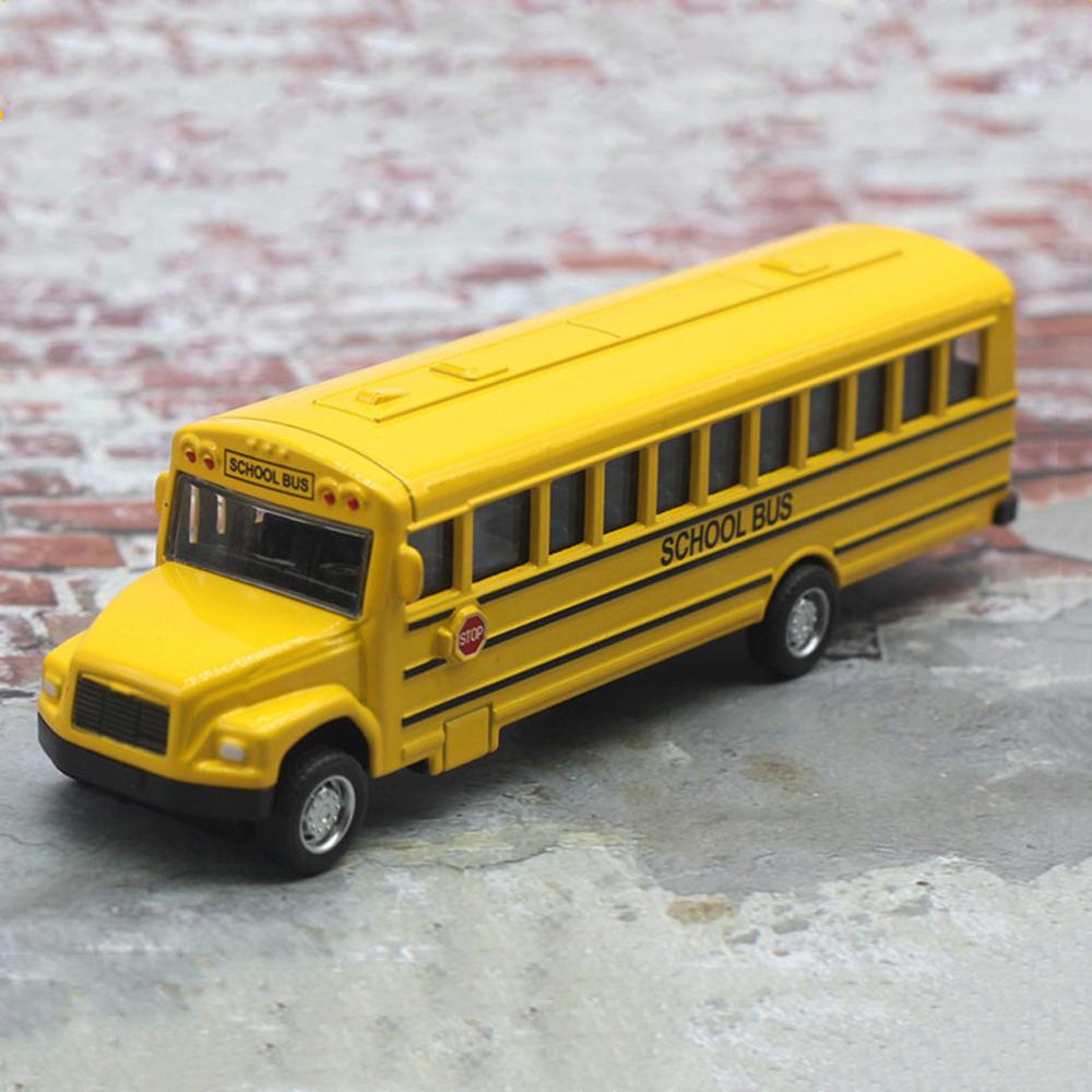 Hadiah Ulang Tahun Model Bus Sekolah QUINTON Untuk Anak1 /64 Inertial Alloy Mainan Anak Laki-Laki Simulasi Kendaraan