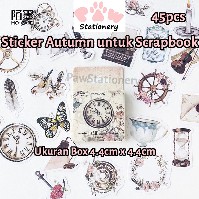 

45pcs Stiker Peralatan Autumn Series Stiker Barang Lucu Stiker untuk Scrapbooking Stiker Unik Cute Stickers DIY Stickers Scrapbooking Stickers