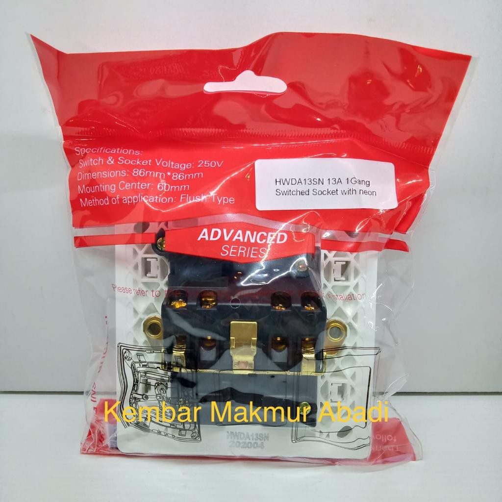 Stop Kontak AC HIMEL HWDA13SN / Stop Kontak HIMEL AC HWDA13SN / Colokan AC merk Himel