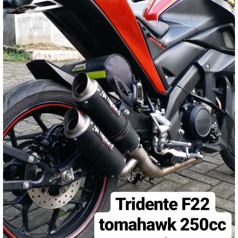 Tech25 Knalpot 3 Suara Tridente F22 Tomahawk 250cc 1 Cylinder Full System