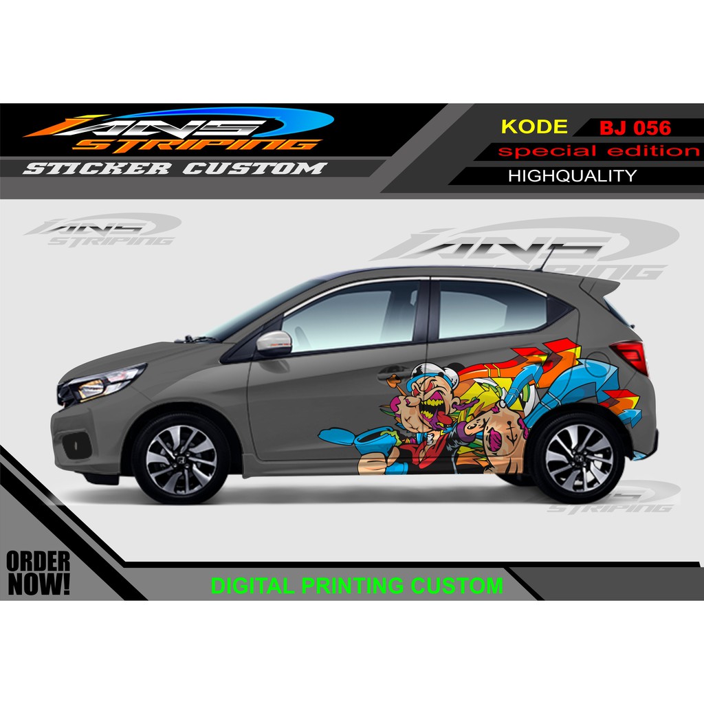 DECAL STIKER MOBIL KARTOON POPAY/ VARIASI STOKER MOBIL SAMPING KEREN