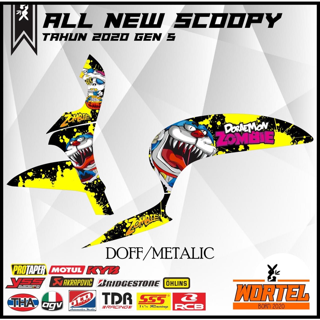 Striping Scoopy 2021-Sticker Lis Decal Motor All New Scoopy 2021 Doraemon Zombi