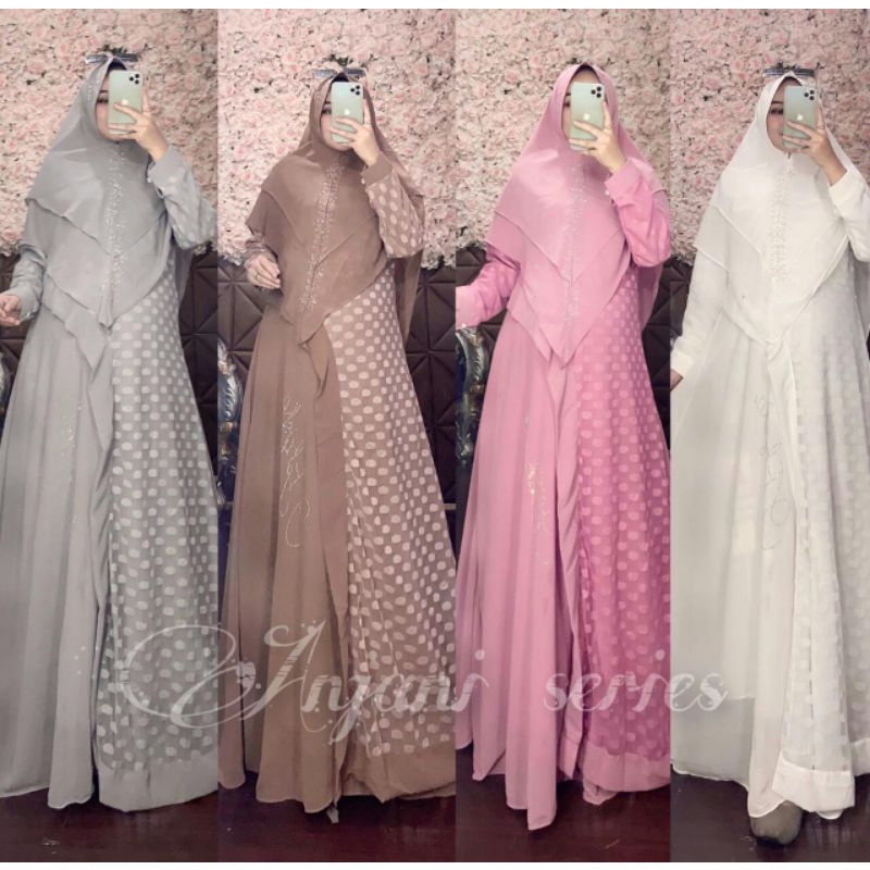 BIG Ramadhan Sale.. set gamis putih,  Sultana,, Elnesya, Arumi,set gamis ceruti cantik untuk lebarab