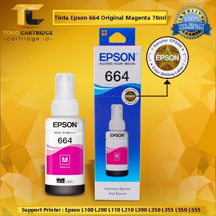 Tinta 664 Epson L100 L200 L300 L350 L360 L365 Original