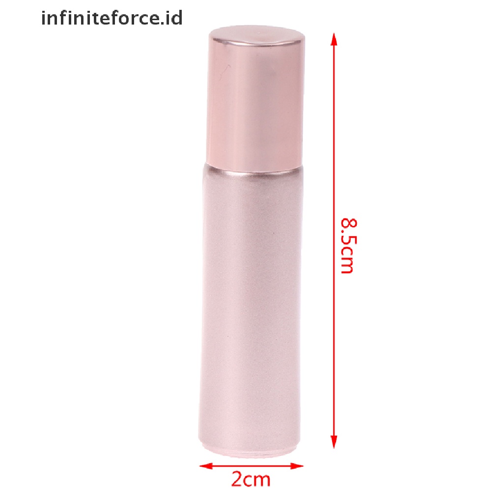 (Infiniteforce.Id) Botol Kaca Roll On Kosong 10ml Warna Pink Untuk Parfum / Essential Oil