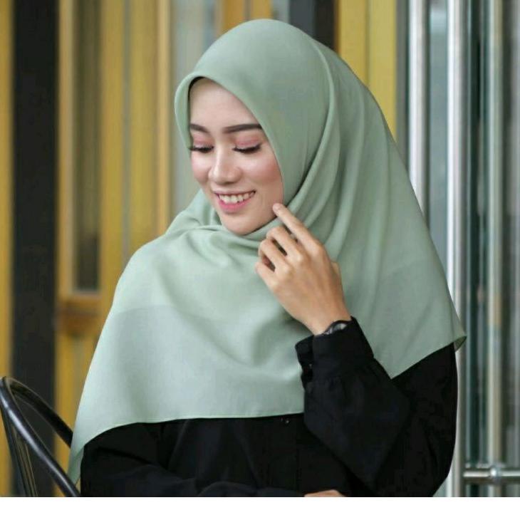 Flash Sale - SEGIEMPAT SYARI ukuran 130 x 130 SAGE GREEN , SEGIEMPAT POLOS SAGE GREEN ukuran 150 x 1