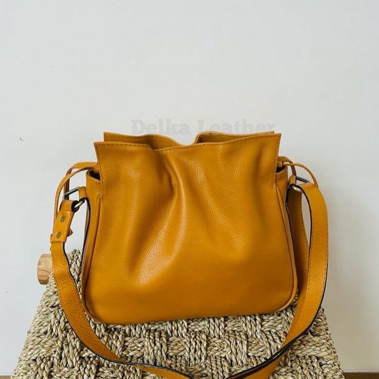 Tas Kulit Asli DL531 Wanita/ Tas Papirut Asli Kulit Sapi Garut Original/ Fashion Tas Serut Wanita Ne