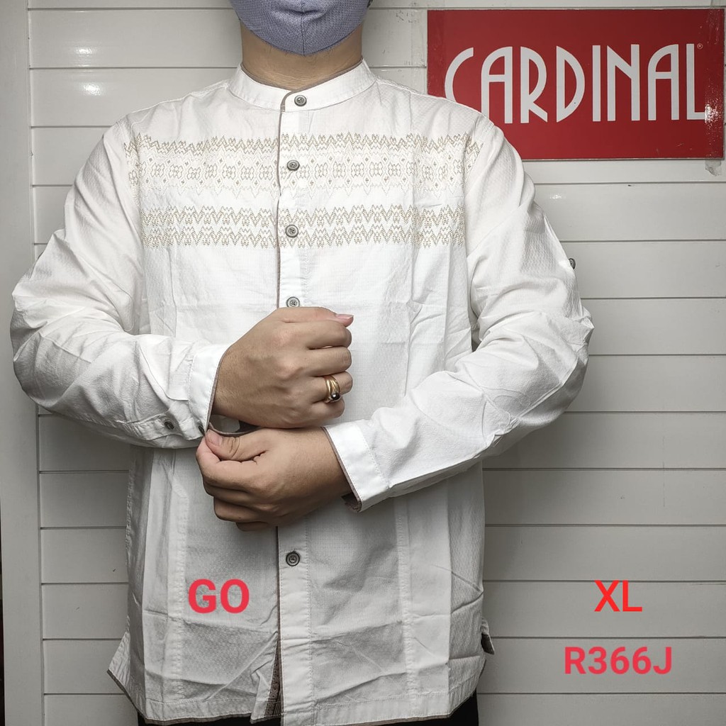 gof XL-2XL CARDINAL KEMEJA KOKO PUTIH JUMBO Pakaian Atasan Muslim Pria Hem Lengan Panjang Original KPCB