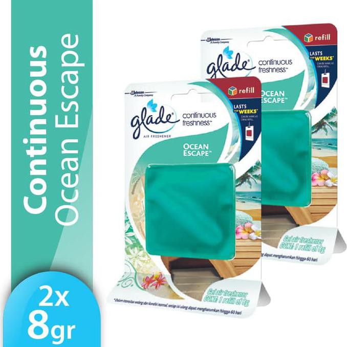 Best Seller Sale Dapat 2 Pcs Glade Continuous Freshness Refill Ocean Escape 8Gr Parfum Mobil