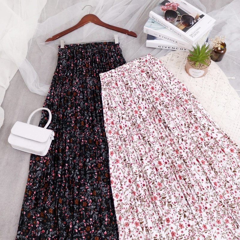 ROK PLISKET MOTIF FLOWERS  LILY // ROK MOTIF PLISKET FLOWERS LILY // ROK MOTIF BUNGA // ROK BUNGA LILY