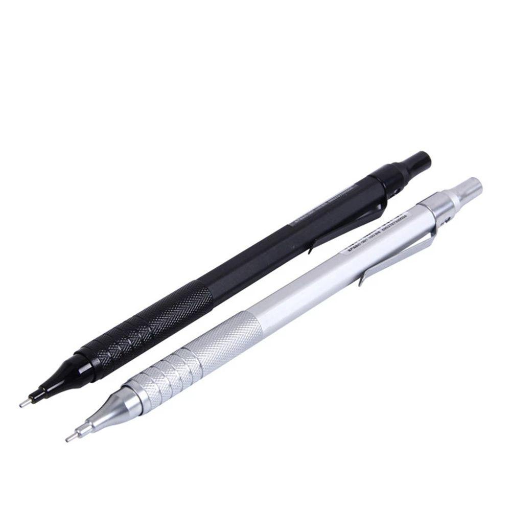 Perlengkapan Menulis Pensil Mekanik Agustina Perlengkapan Sekolah Siswa Cangkang Logam 0.5mm Pensil Otomatis