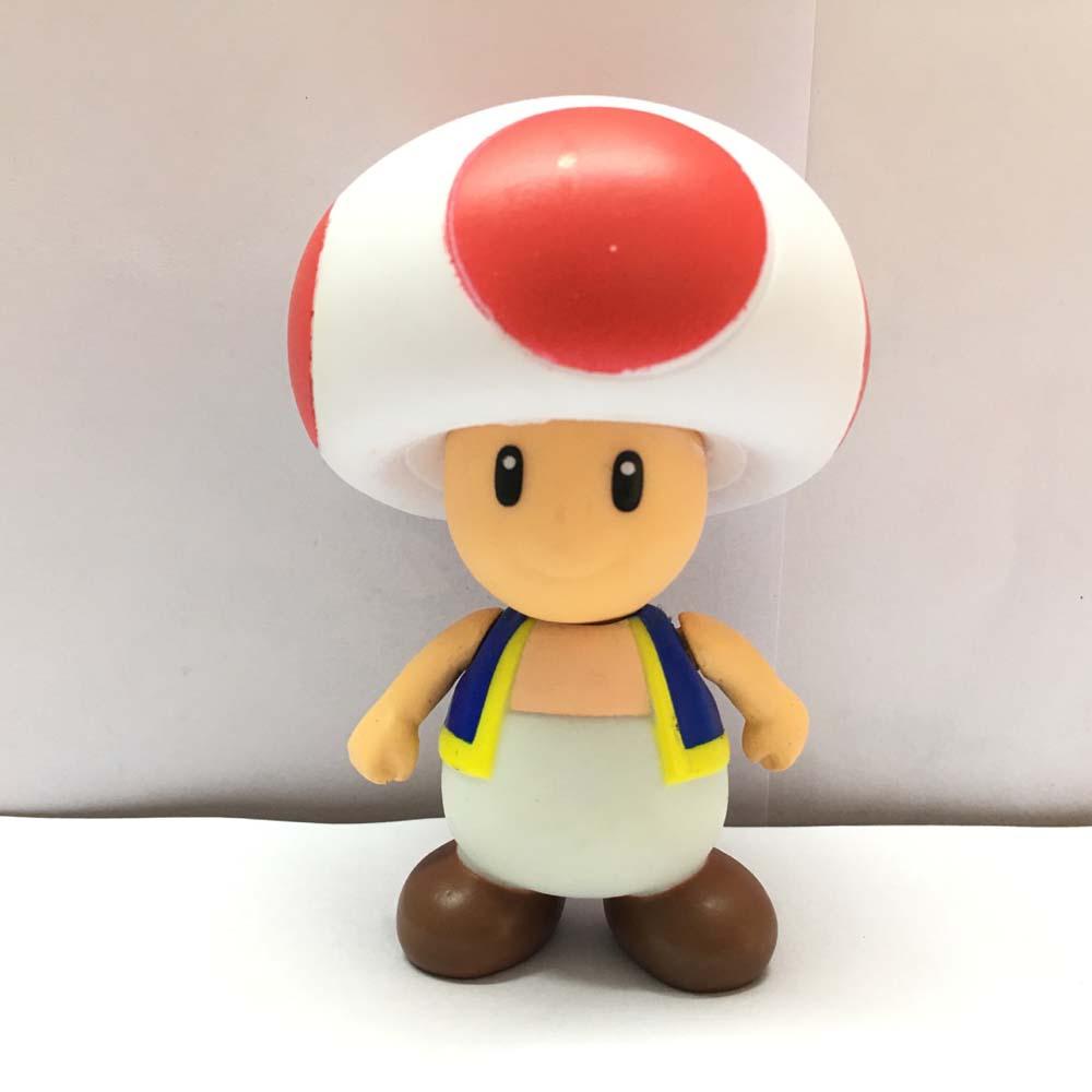 Quinton Action Figurine Patung Lucu Koleksi Model Jamur Anime Model Mario Super Mario Bros.