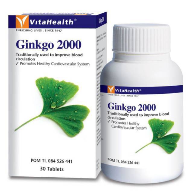 GINKGO 2000 Vitahealth isi 30 / melancarkan darah dan daya ingat otak