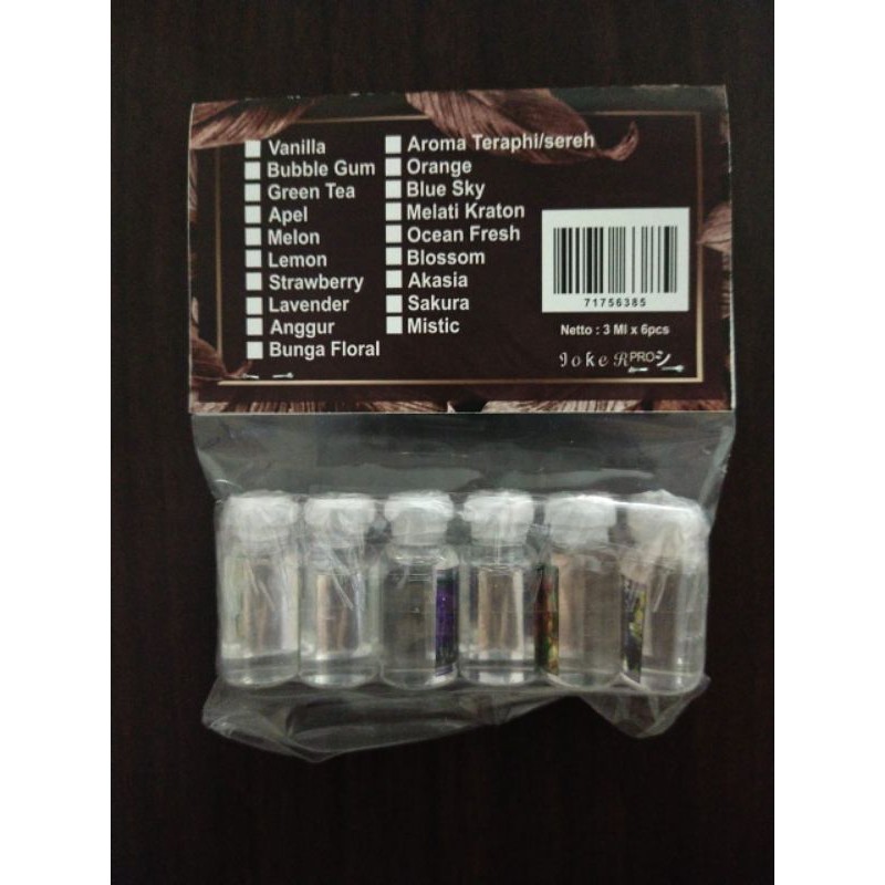 (Strong) MINYAK ESENSIAL OIL AROMATERAPI 3ML  HUMIDIFIER DIFFUSER  FREE KEMASAN LABEL PER 6 PCS