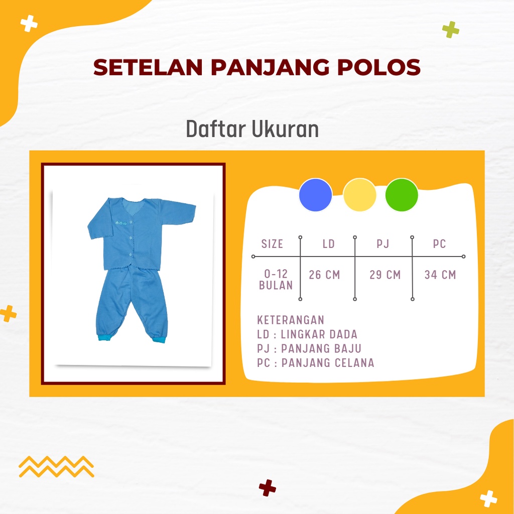 Setelan Lengan Panjang Bayi Murah / Baju Bayi Newborn Polos